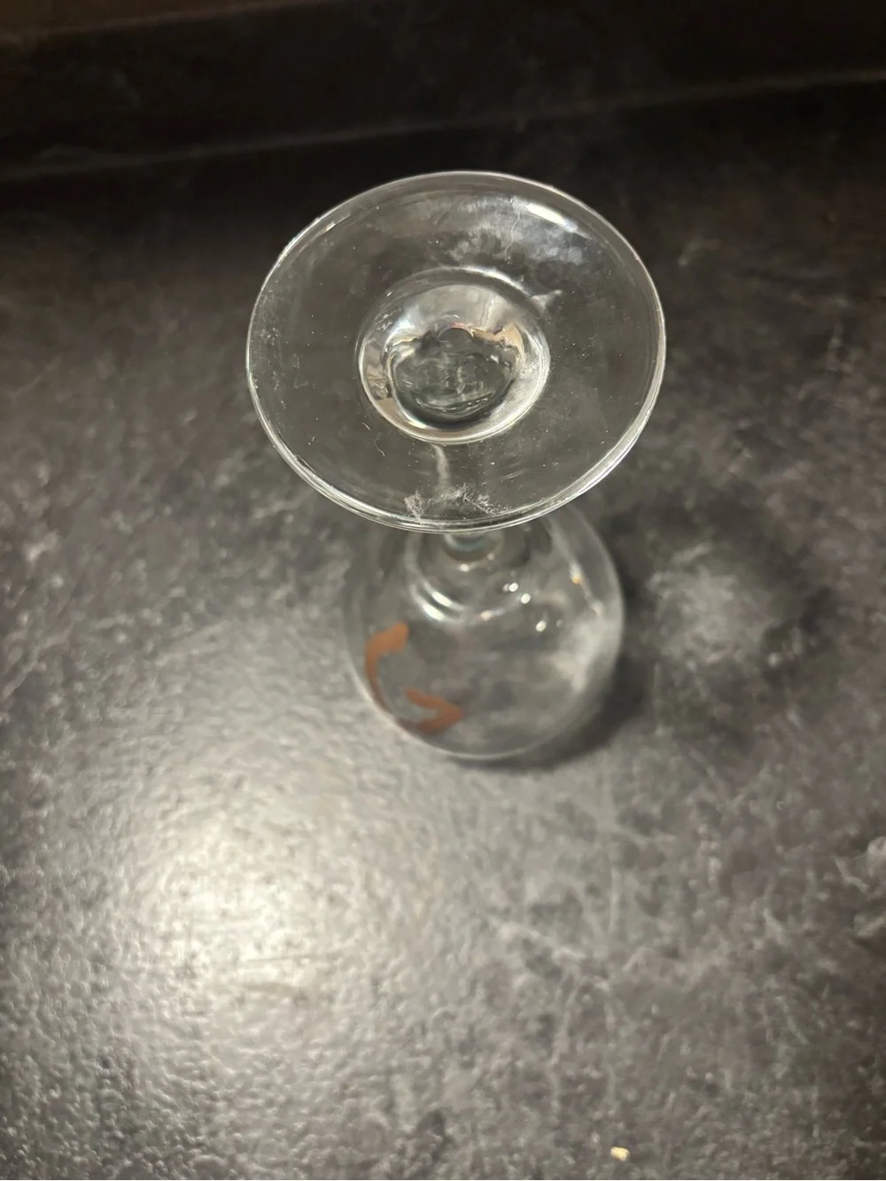 Glass Wine Goblet with Brown Deer Antler Motif